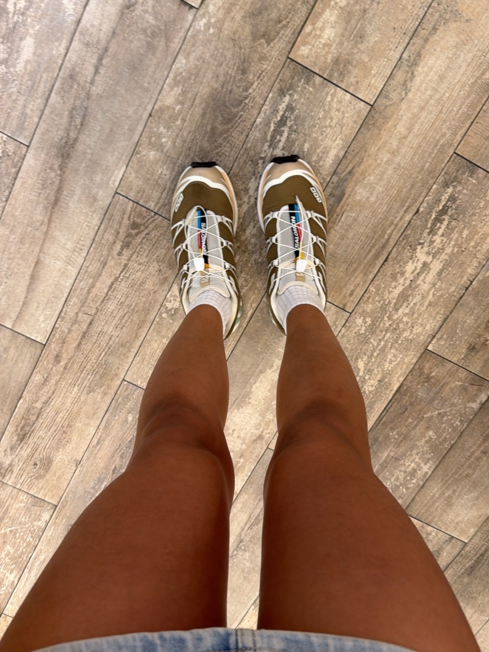 Salomon Women's Sneakers in Olive, Peach & Cream - Picture 2 of 3
